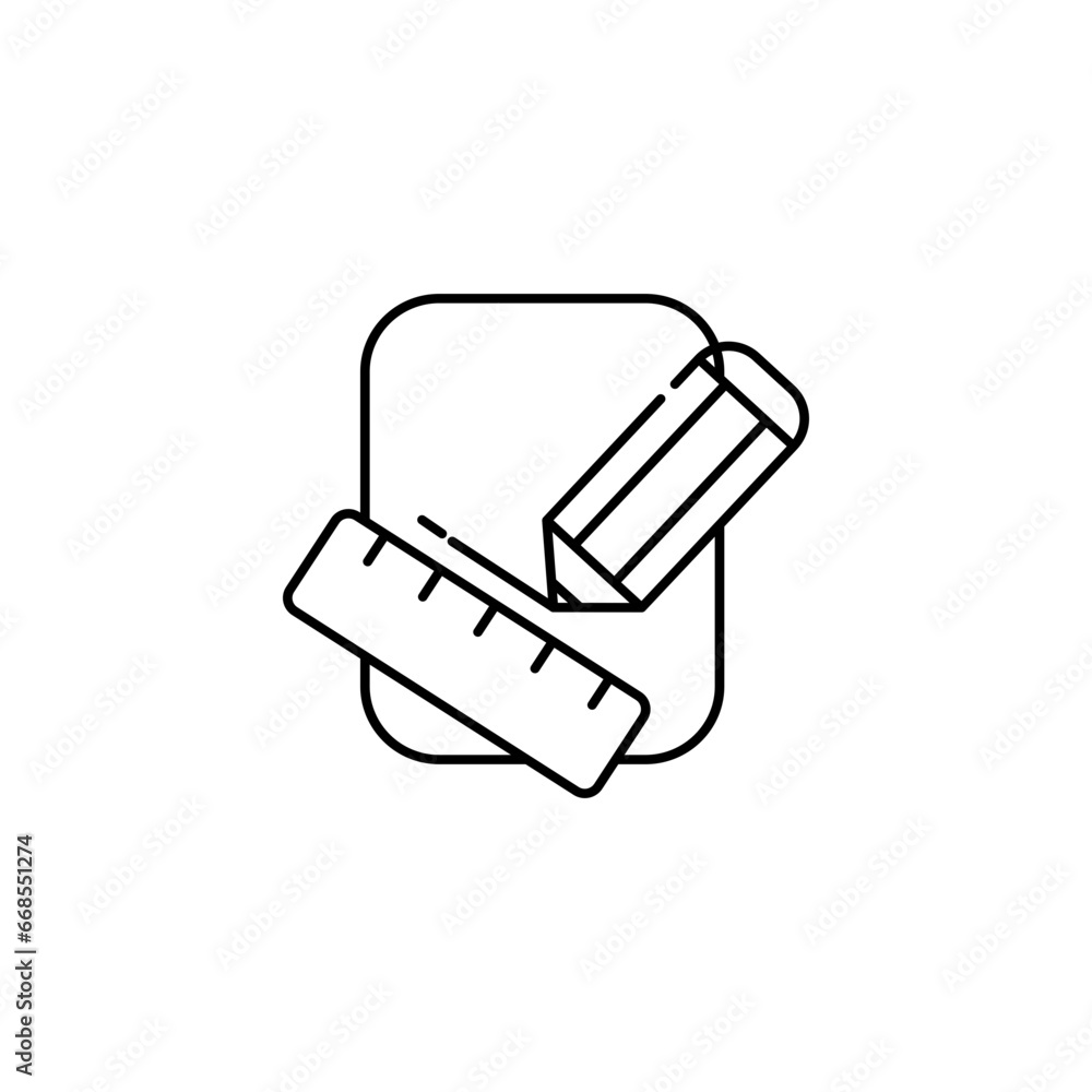 Pencil and ruler icon