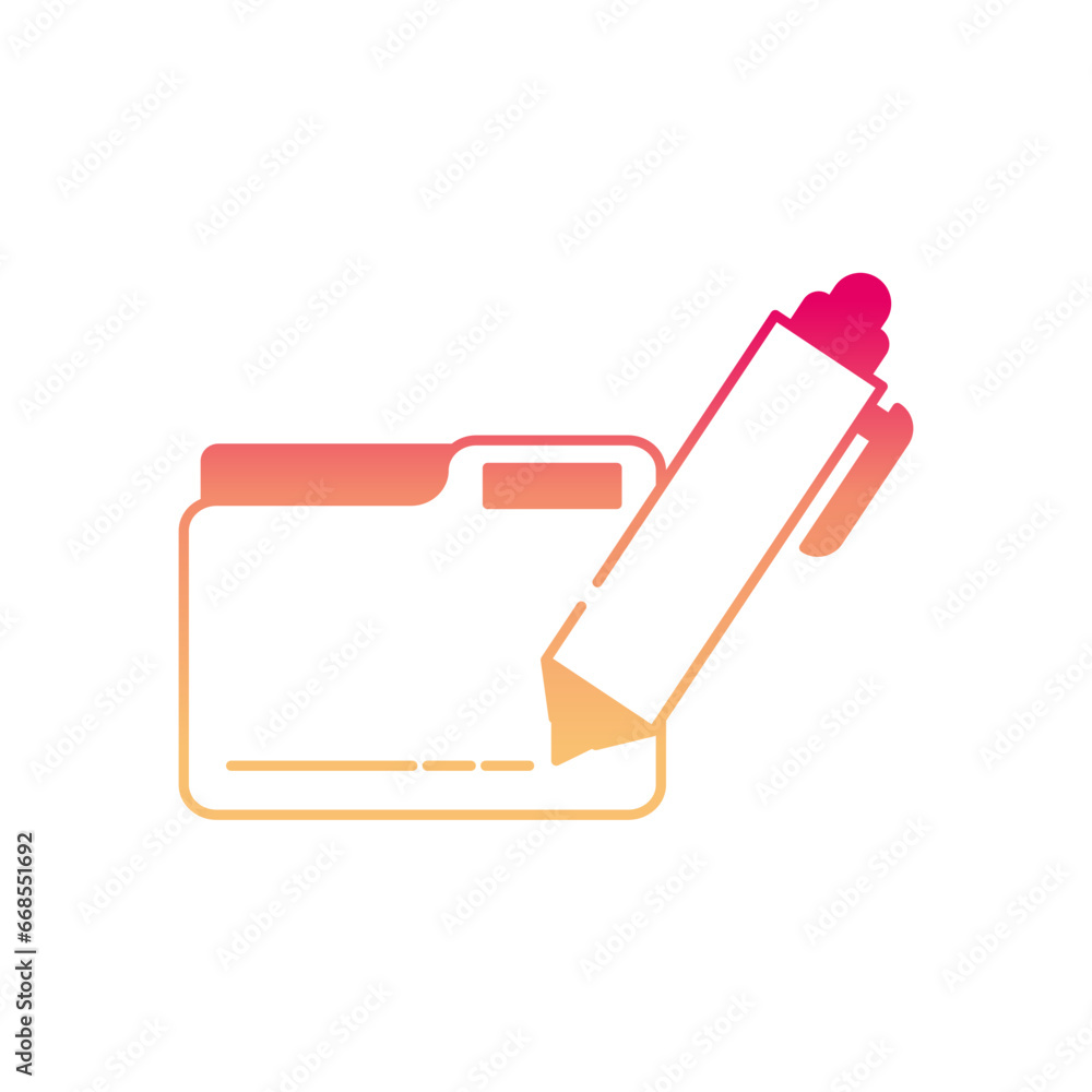 document folder and pen icon document folder and pen icon