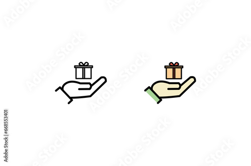 Delivery filled line icon. linear style sign for mobile concept and web design. Outline vector and flat icon. Symbol, logo illustration. Vector graphic