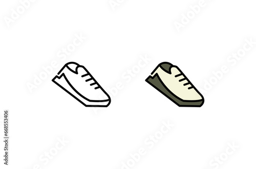 Running shoes line and glyph icon, fitness and sport, gym sign vector graphics, a linear pattern on a white background.