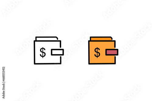 Wallet icon set. wallet vector icon