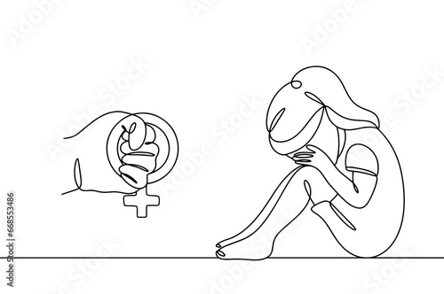 Girl. Violence. Gender. One line