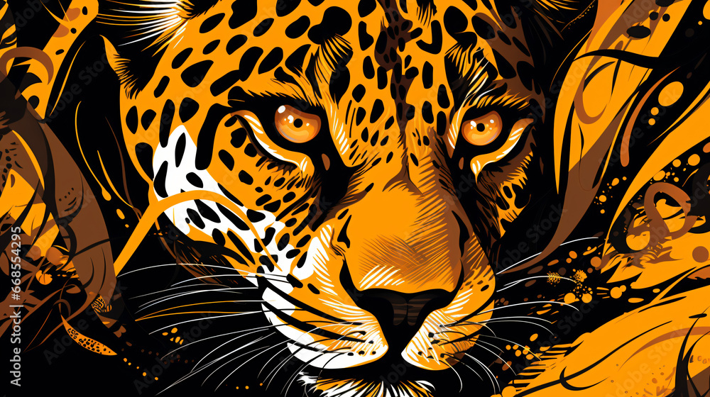 Wild leopard vector art