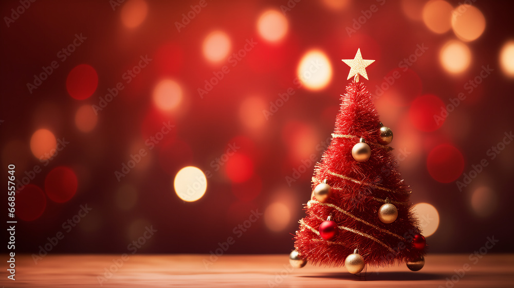 Christmas Tree With Ornament And Bokeh Lights. Ai generative. Christmas Tree With Ornament And Bokeh Lights. Ai generative.