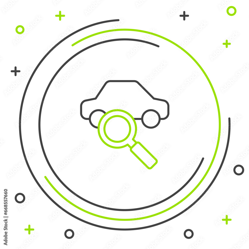 Line Car sharing icon isolated on white background. Carsharing sign. Transport renting service concept. Colorful outline concept. Vector Line Car sharing icon isolated on white background. Carsharing sign. Transport renting service concept. Colorful outline concept. Vector