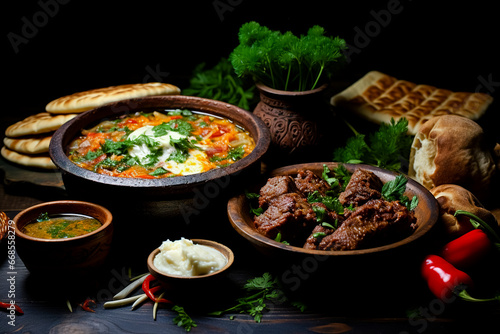 Basturma. Traditional dishes of Caucasian cuisine.