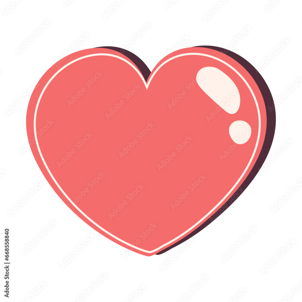 Vector red heart icon vector illustration Vector red heart icon vector illustration