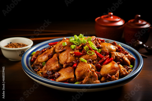 Gongbao Chicken. Traditional Chinese dishes. photo