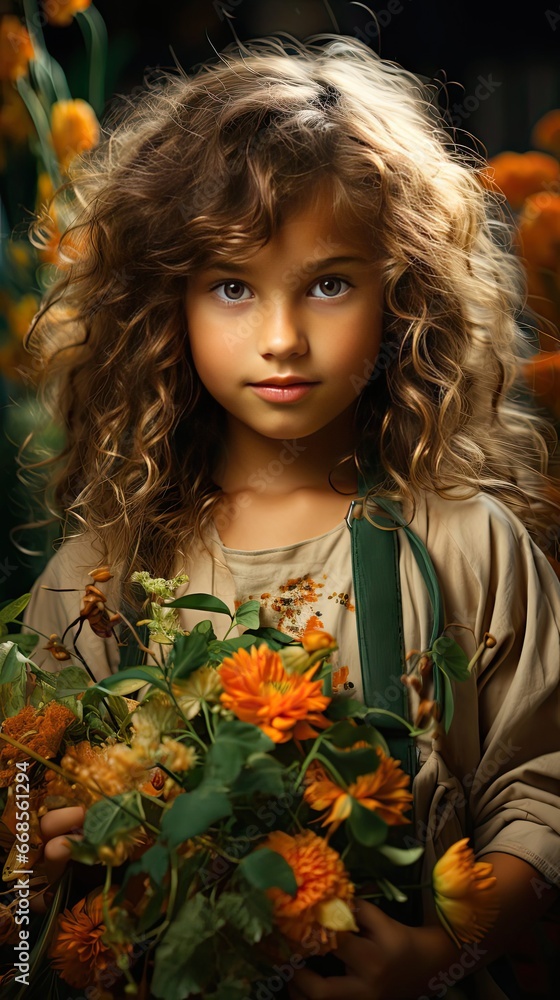 Collage of different adorable children on background. People portrait illustration. Generative AI Collage of different adorable children on background. People portrait illustration. Generative AI