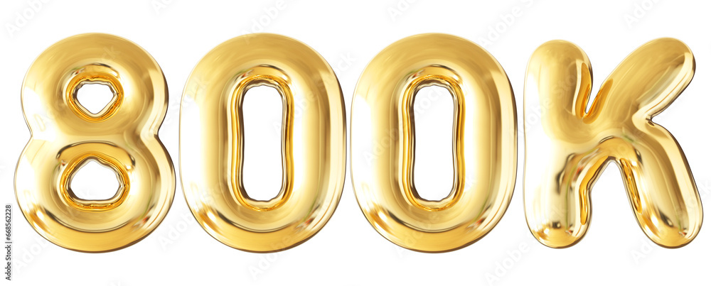 800k Follower Bubble Number Gold 3d Render 800k Follower Bubble Number Gold 3d Render