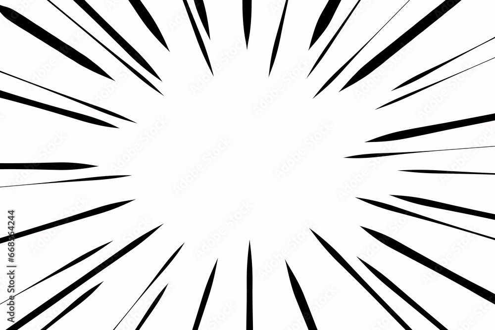 Naklejka premium Comic horizontal speed lines background vector