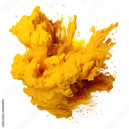 Yellow Holi, Holli, Holly. bright splash isolated