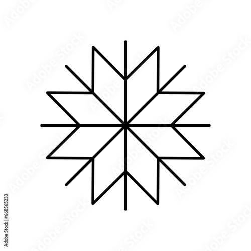 Snowflake single isolated icon. Vector illustration design element. Black outline on white background.
