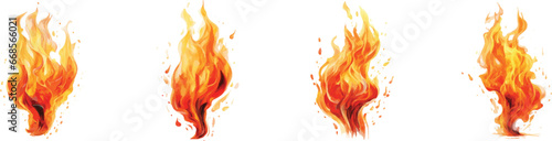Flame illustration on white background