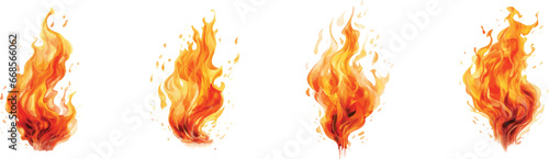 Flame illustration on white background