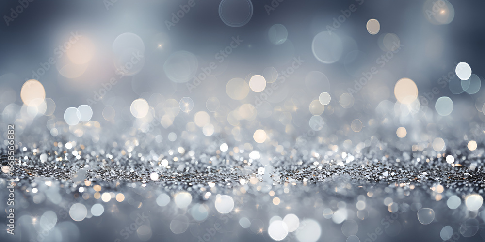 Silver grey abstract glitter and blurred lights background Silver grey abstract glitter and blurred lights background
