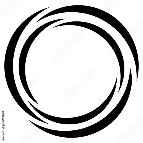Round banner frame, swirl w...