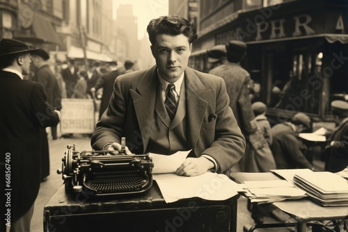 1940s vintage journalist. photo