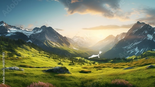 Sunrise Over Majestic Mountain Valleys