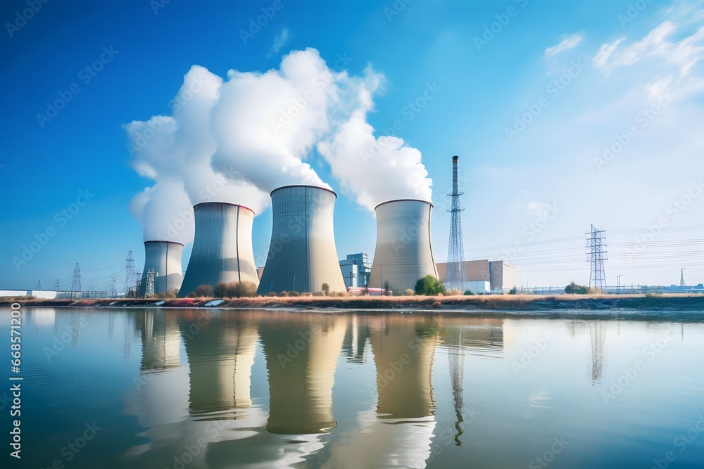 Obraz premium nuclear power plant landscape