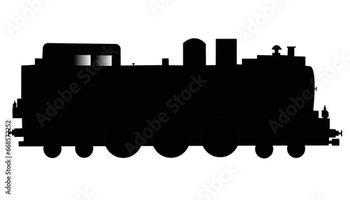 Silhouette d'une locomotive à vapeur d'époque