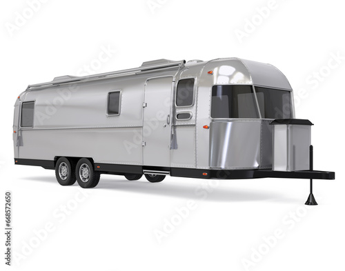Vintage Camper Trailer Isolated