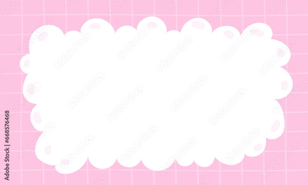 Vector cloud frame cute with background seamless pattern