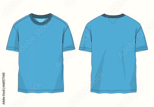 Light Blue Color Boyes and Menes T Shirt vector illustration flat fashion design