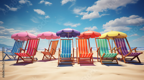 Colorful beach chairs