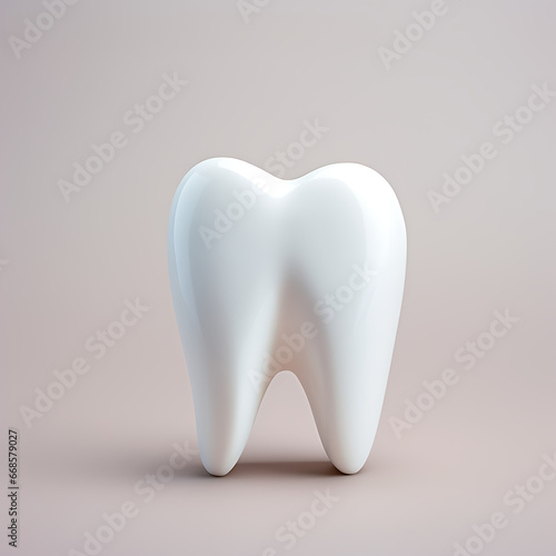 Single tooth, white, solid background, matte texture, reduced reflection 