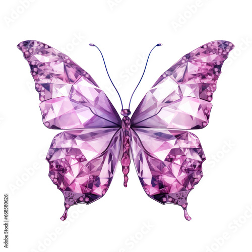 Purple,violet crystal butterfly isolated on transparent background,transparency  © SaraY Studio 
