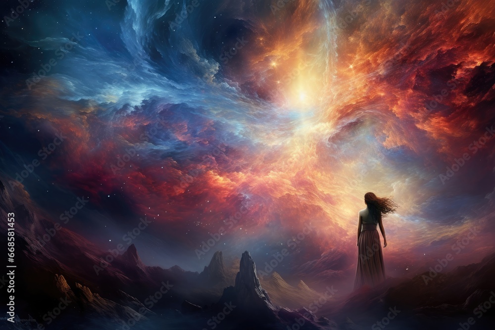 Nebula mists enveloping cosmic realms.