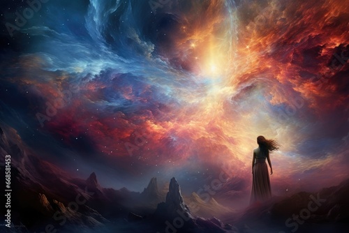 Nebula mists enveloping cosmic realms.