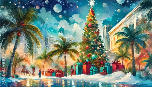 Christmas holiday season in miami close to the beach