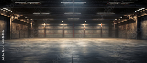 Large empty car garage photo