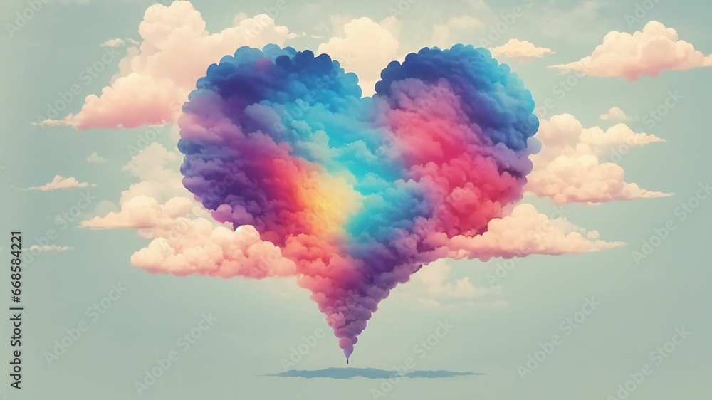 Fototapeta premium heart cloud abstract background