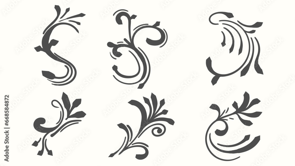 Swirl ornament line stroke. Ornamental curls and swirls. Decorative Borders and Frames Swirl ornament line stroke. Ornamental curls and swirls. Decorative Borders and Frames