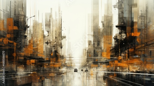 Modern architecture collage. Urban art, abstract building, structure, cityscape. © Vladimir