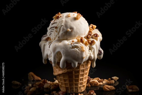 Caramel and butterscotch ice cream photo