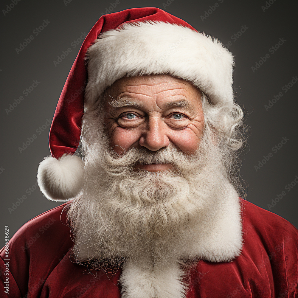 Naklejka premium Portrait of Santa Claus. Generative Ai