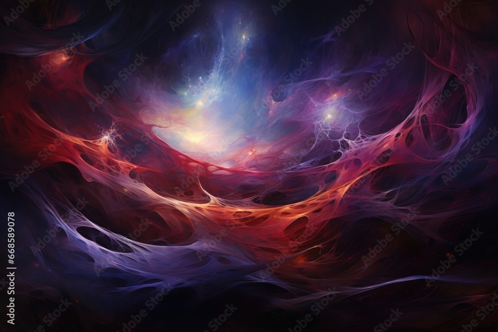 Silken nebulae threads weaving through the void.