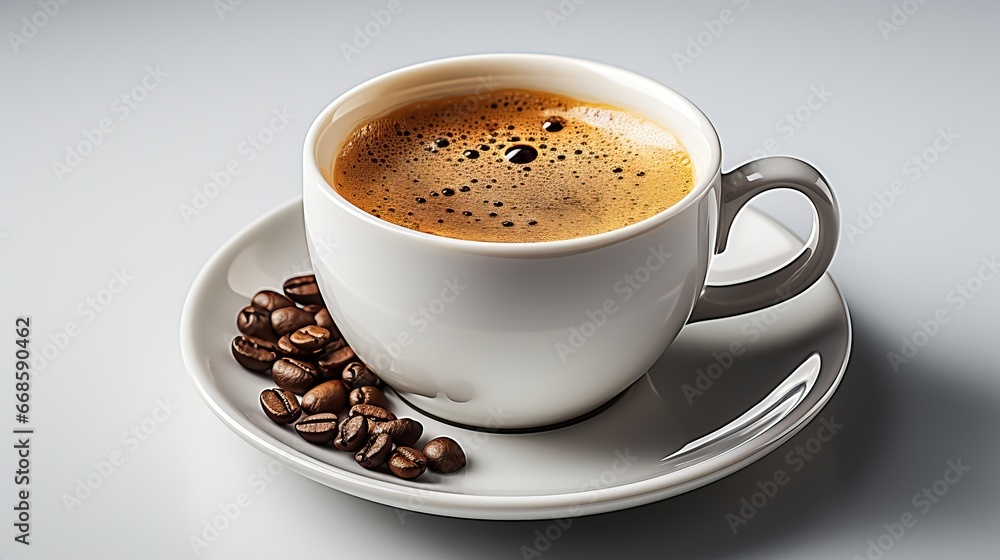 tasse à café isotherme sur fond blanc, tasse à café/mug avec du café noir chaud, vue de dessus tasse à café isotherme sur fond blanc, tasse à café/mug avec du café noir chaud, vue de dessus