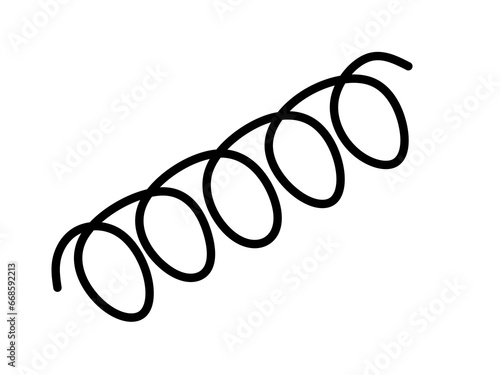 spiral spring icon with simple design.rolled wire icon