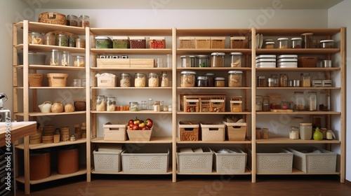 home storage area organize management home interior design pantry shelf and storage for store food and stuff in kitchen home design 