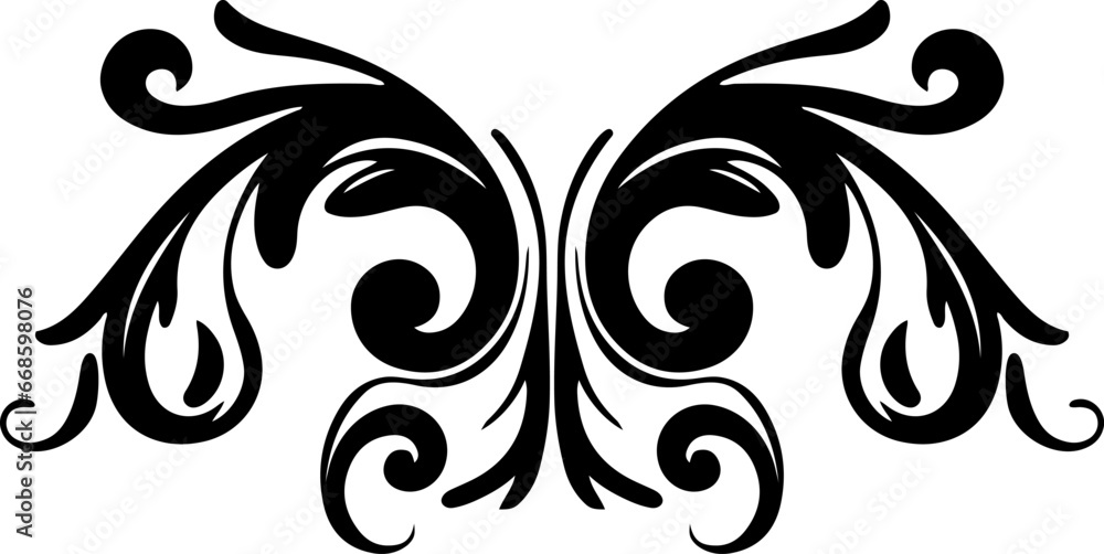 Fototapeta premium Halloween ornamental curls, swirls divider and filigree ornaments vector illustration. Design elements