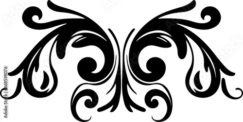 Halloween ornamental curls, swirls divider and filigree ornaments vector illustration. Design elements