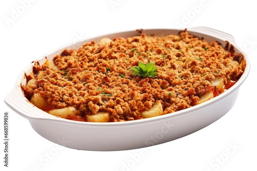 Savory Minced Meat and Potato Delight Isolated On Transparent Background.