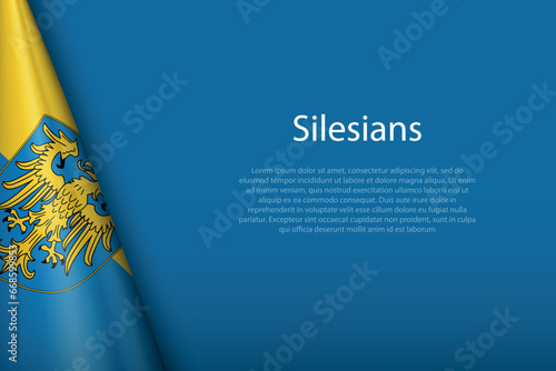 Fotografie flag of Silesians, Ethnic group, isolated on background with copyspace