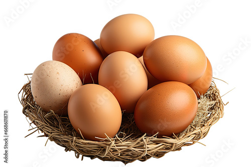 chicken egg isolated PNG Background. Generative Ai.