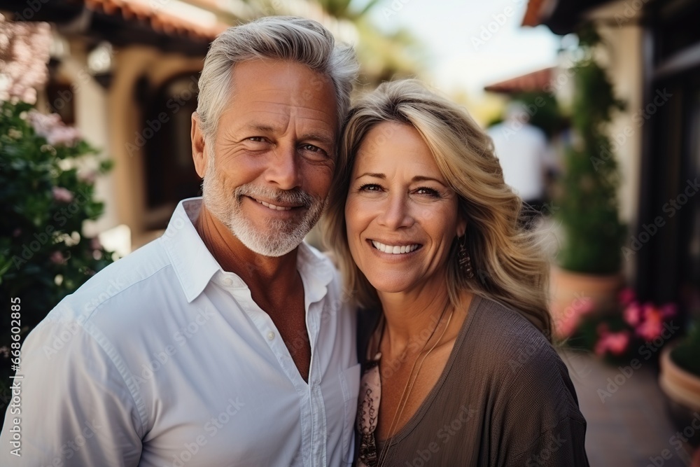 Obraz premium Happy adult couple, Valentines Day. AI Generated.